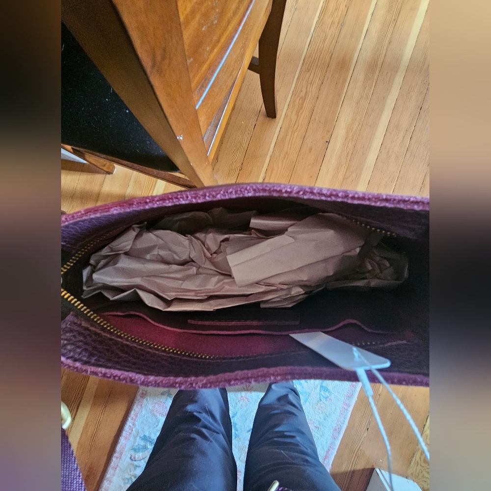 Portland Leather Triangle Purse In Plum - Picture 4 of 4